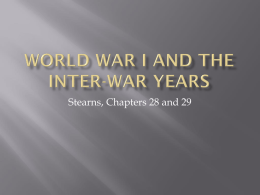 World War I and the Inter-War Years