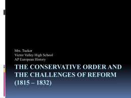 The Conservative Order and the Challenges of Reform (1815
