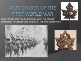 WAR! Causes of the First World War