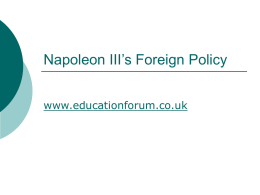 Napoleon III’s Foreign Policy