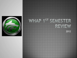WHAP Semester Review - BHS AP and Honors World history