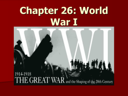 Chapter 26: World War I