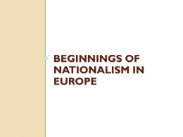 Beginnings of Nationalism in Europe