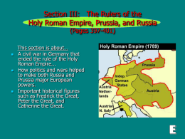 (Section III): The Rulers of the Holy Roman Empire