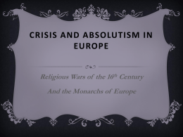 CRISIS AND ABSOLUTISM IN EUROPE