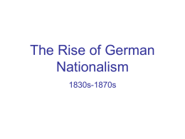 The rise of German nationalism
