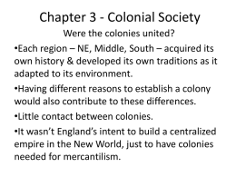 Chapter 3 Colonial Society
