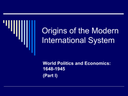 World Politics and Economics - 1648