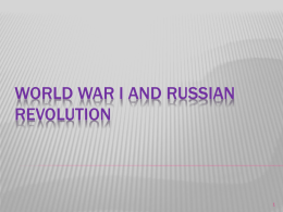 World War I and Russian Revolution