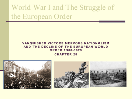 Lecture 9: The World Community and the Collapse of European