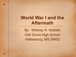 World War I and the Aftermath