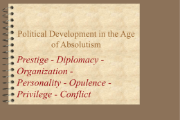 Political Development in the Age of Absolutism