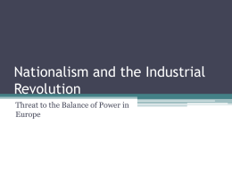 Nationalism and the Industrial Revolution