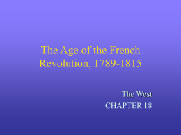 The Age of the French Revolution, 1789-1815