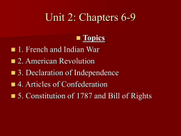 French and Indian War 1754-1763 preceded by