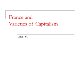 France and Varieties of Capitalism – Jan 19