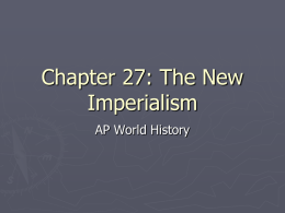 PPT 27 The New Imperialism