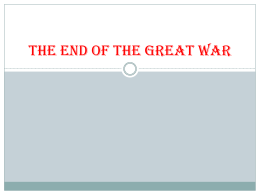 The End of the Great War