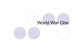 World War I - Mr. Stewart World History
