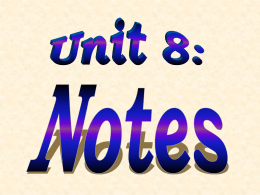 Notes: Unit 8