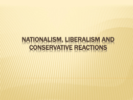Nationalism, Liberalism and Conservative - APEH