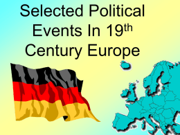 Selected Political Events in 19th Century Europe