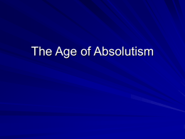 The Age of Absolutism - APEH