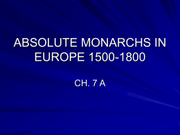 absolute monarchs in europe 1500-1800