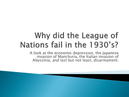 Why did the League of Nations fail in the 1930`s?