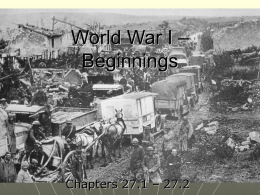 World War I – Beginnings