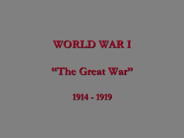 CHAPTER 14 WORLD WAR I & ITS AFTERMATH