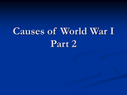 Causes of World War I Part 2