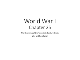 Arms Race and the First World War