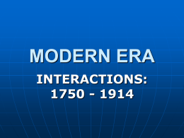 Interactions in the World 1750 to 1914