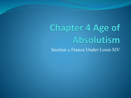Chapter 4 Age of Absolutism