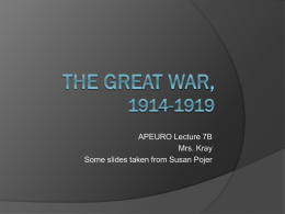 The Great War, 1914-1919