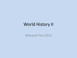 World History II 2012 SOL Released Test