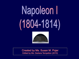 Napoleon I - Ms. Tempelton