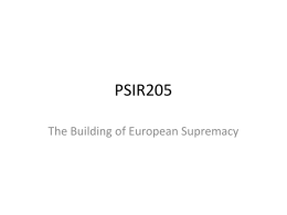 PSIR205 The Building of European Supremacy File