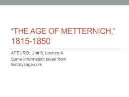 *The Age of Metternich,* 1815-1850