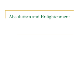 AKS 42: Absolutism and Enlightenment