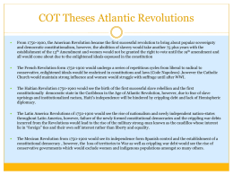 COT Atlantic Revolutions - White Plains Public Schools