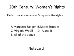 20th Century: Women*s Rights