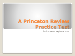 A Princeton Review Practice Test