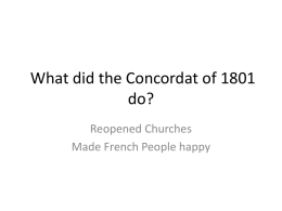 What did the Concordat of 1801 do?