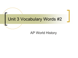 Unit 3 Vocabulary Words #2