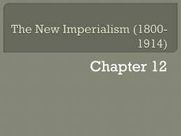 The New Imperialism (1800-1914)