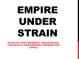 Empire under strain- french and indian war