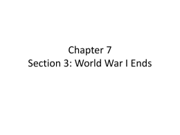 Section 1 World War I Begins