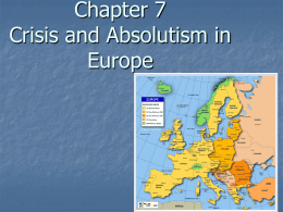 Chapter 7 Crisis and Absolutism in Europe